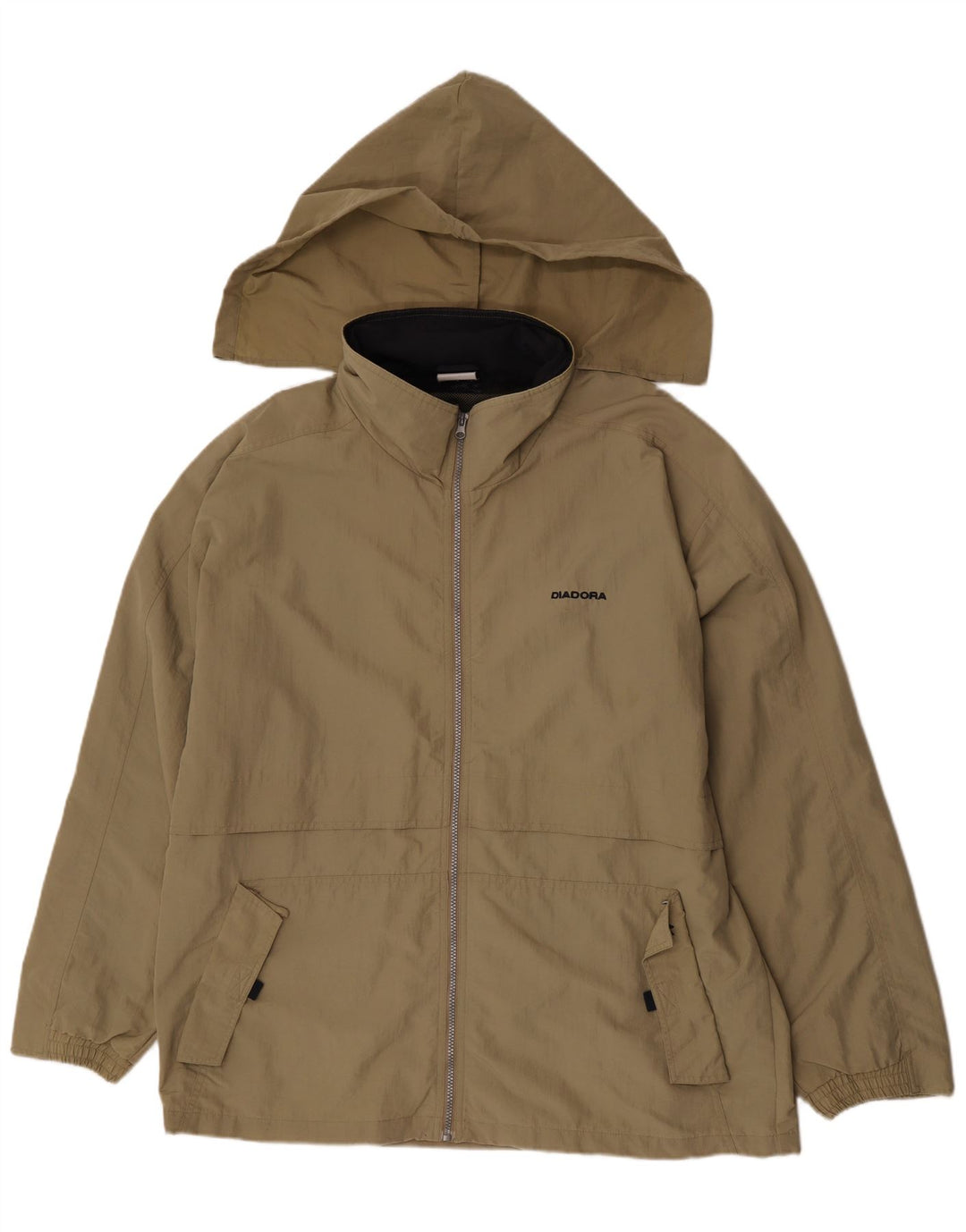 Diadora Herren-Regenjacke mit Kapuze, UK 40, Größe L, Khaki, Polyamid