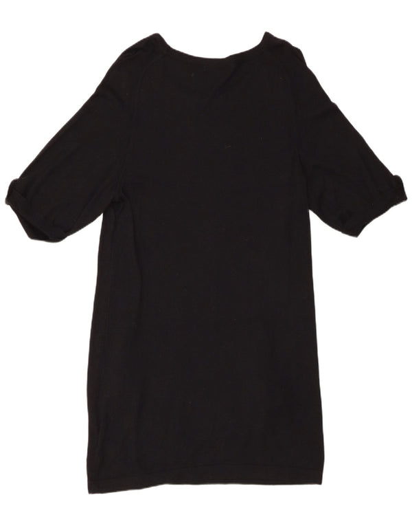 Marks & Spencer Damen Pulloverkleid mit kurzen Ärmeln, UK 12, Mittelschwarz