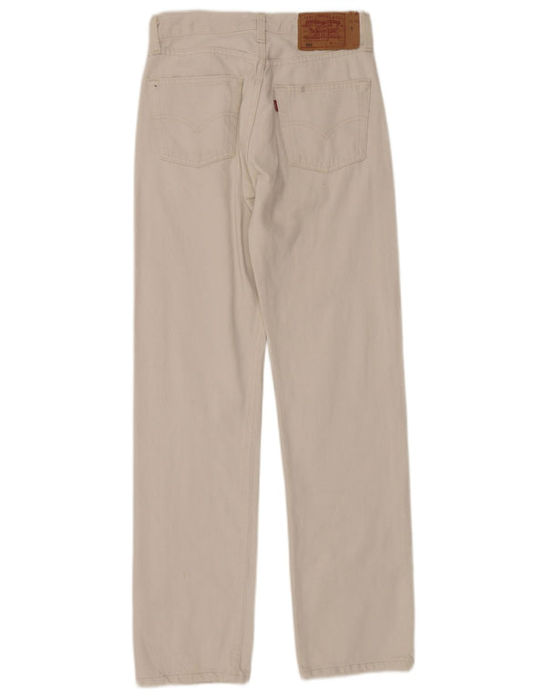 Levi's Damen 501 Straight Jeans W28 L32 Weiße Baumwolle