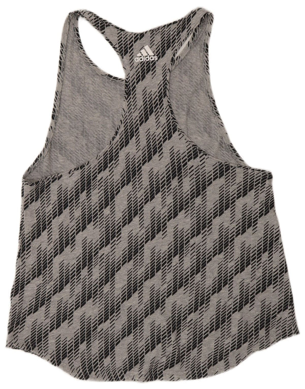 Adidas Damen Graphic Vest Top UK 12 Mittelgrau Geometrisch