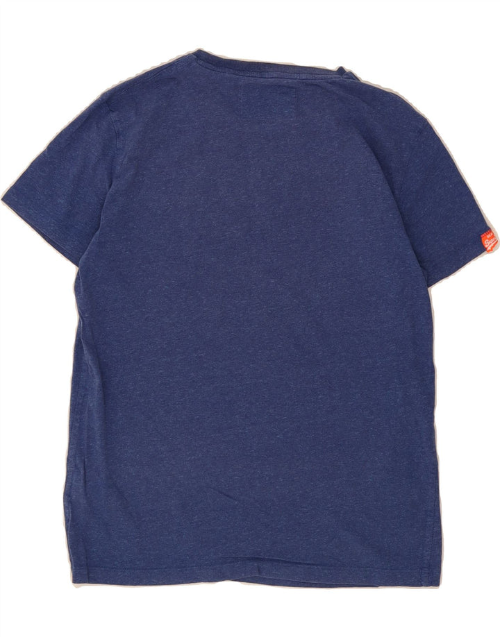 SUPERDRY Mens T-Shirt Top Medium Navy Blue Flecked Cotton Vintage Superdry and Second-Hand Superdry from Messina Hembry 