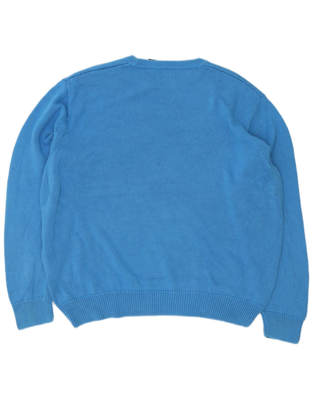 Chaps Herren-Pullover mit Rundhalsausschnitt, 2XL, blaue Baumwolle