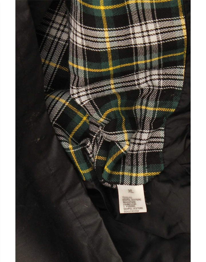 Wikes & Akerman Herrenjacke aus gewachster Baumwolle, UK 42, XL, Schwarz, Polyester