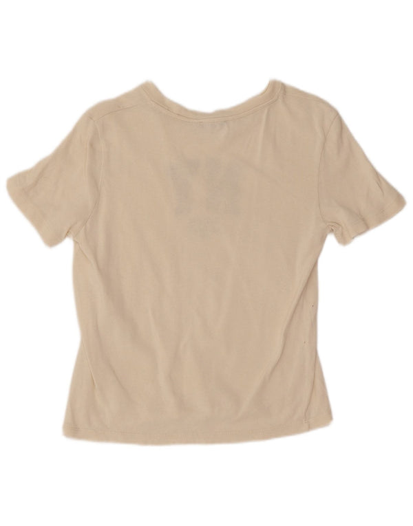 Zara Damen Graphic T-Shirt Top UK 12 Medium Weiß