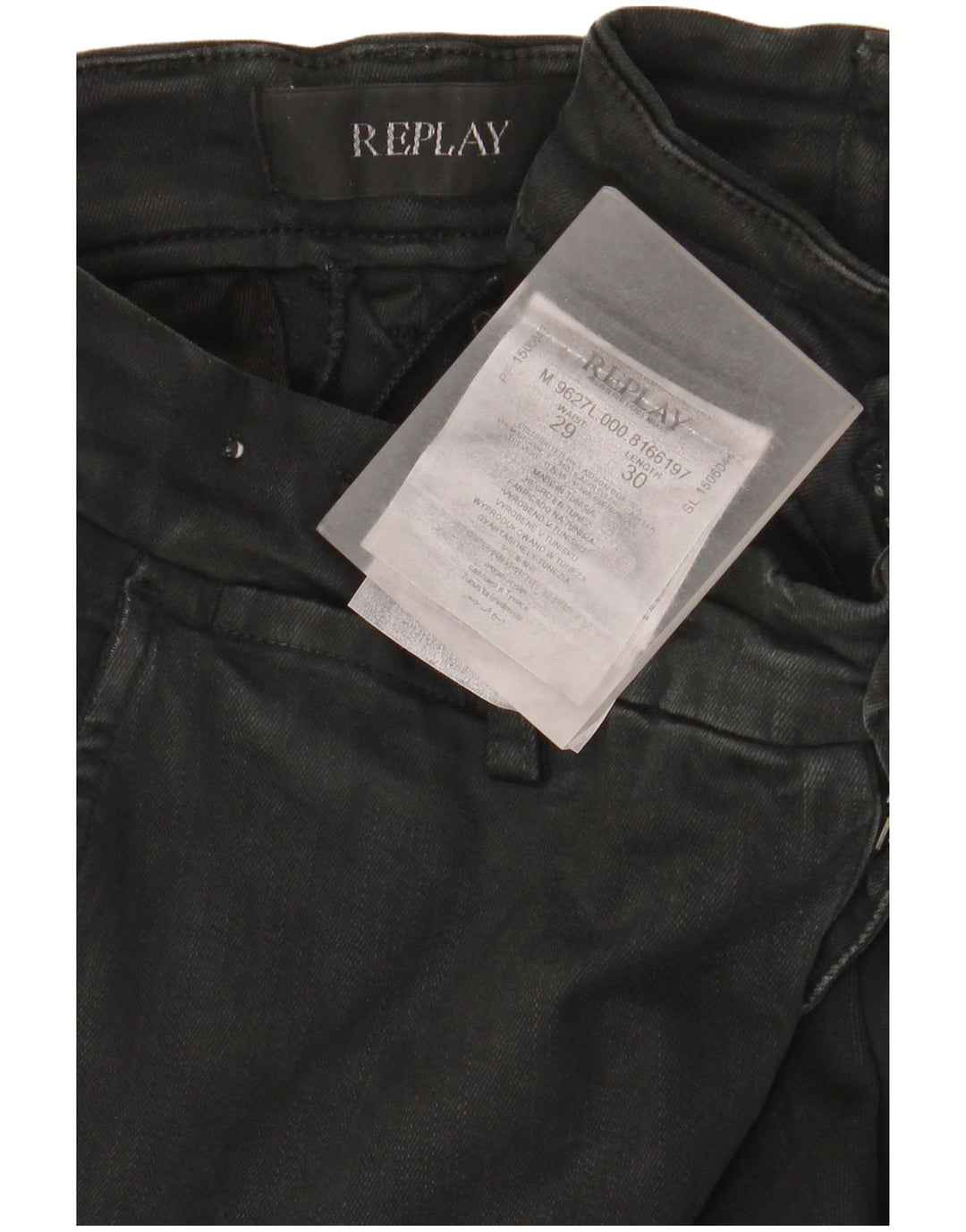 Replay Herren Zeumar Slim Jeans W29 L30 Schwarz Baumwolle