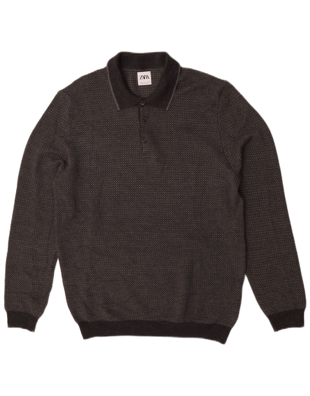 Zara Herren-Pullover mit Rollkragen, groß, Acryl, Grau