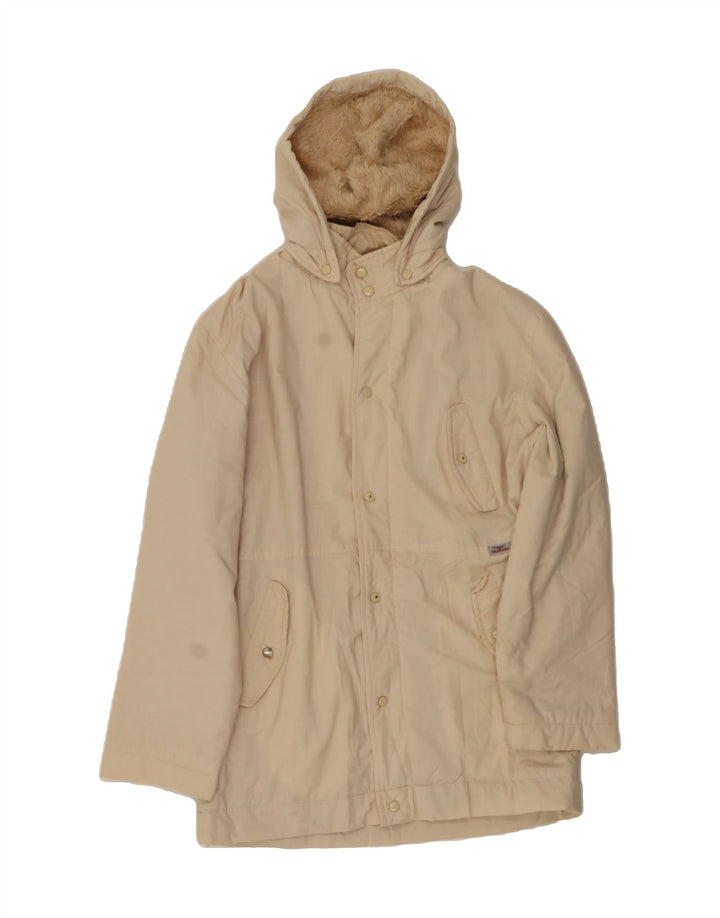 CARRERA Mens Hooded Windbreaker Jacket UK 38 Medium Beige Acrylic Vintage Carrera and Second-Hand Carrera from Messina Hembry 
