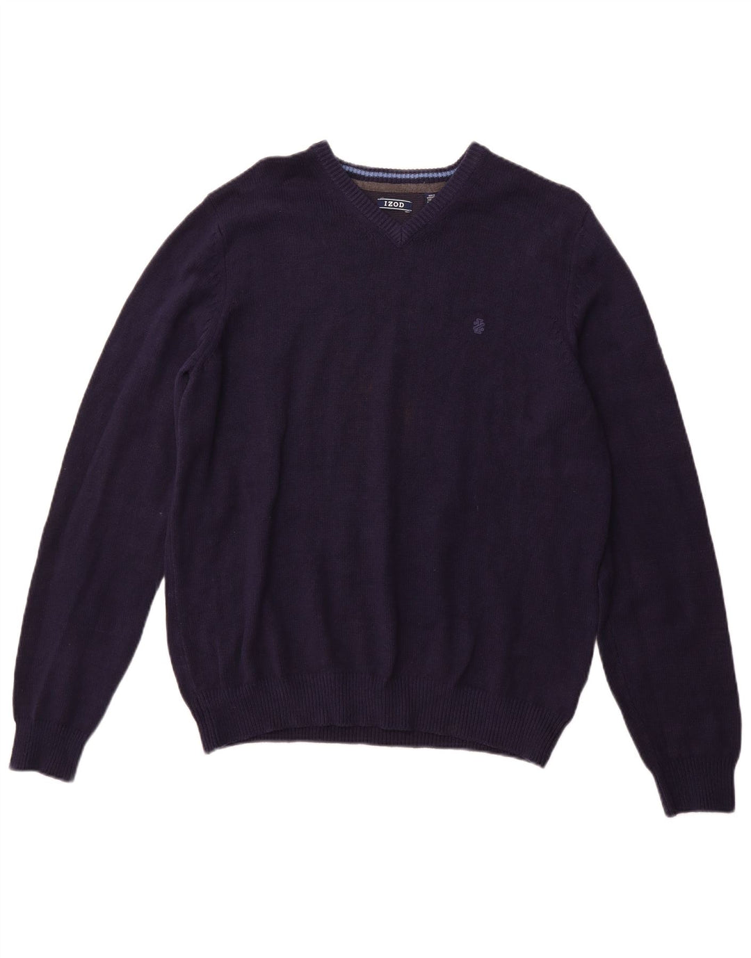 IZOD Herren-Pullover mit V-Ausschnitt, groß, marineblaue Baumwolle