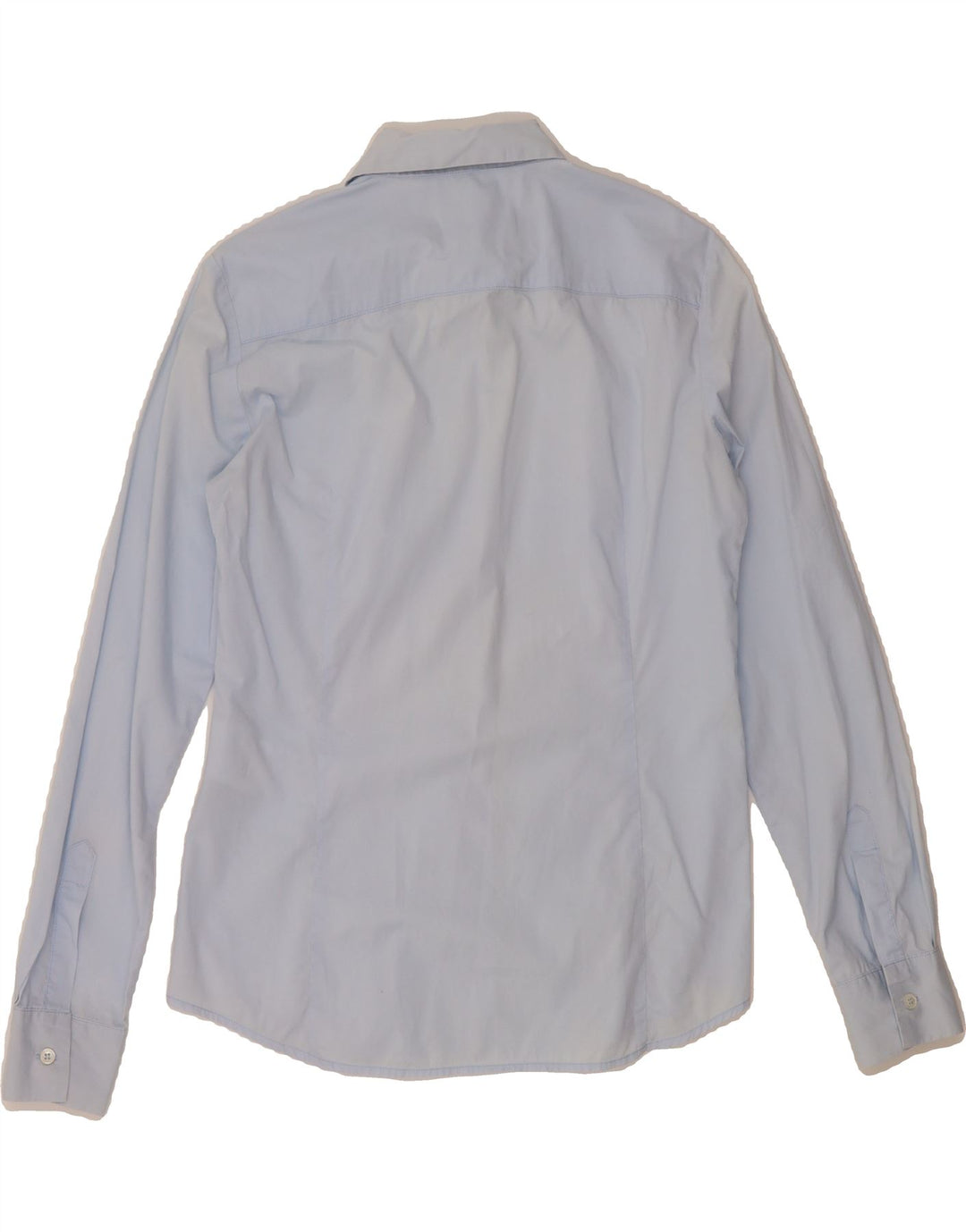 MOSCHINO Womens Shirt UK 10 Small Blue Cotton Vintage Moschino and Second-Hand Moschino from Messina Hembry 