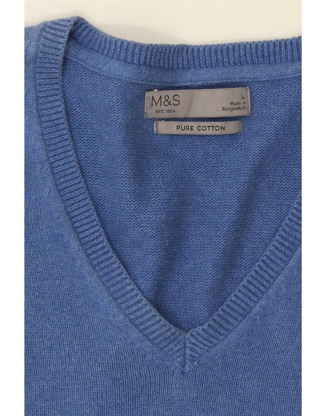 Marks & Spencer Herren-Pullover mit V-Ausschnitt, Größe L, Blau