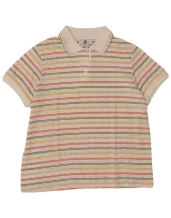 Vintage Womens Polo Neck Jumper Sweater UK 14 Medium Multicoloured Striped