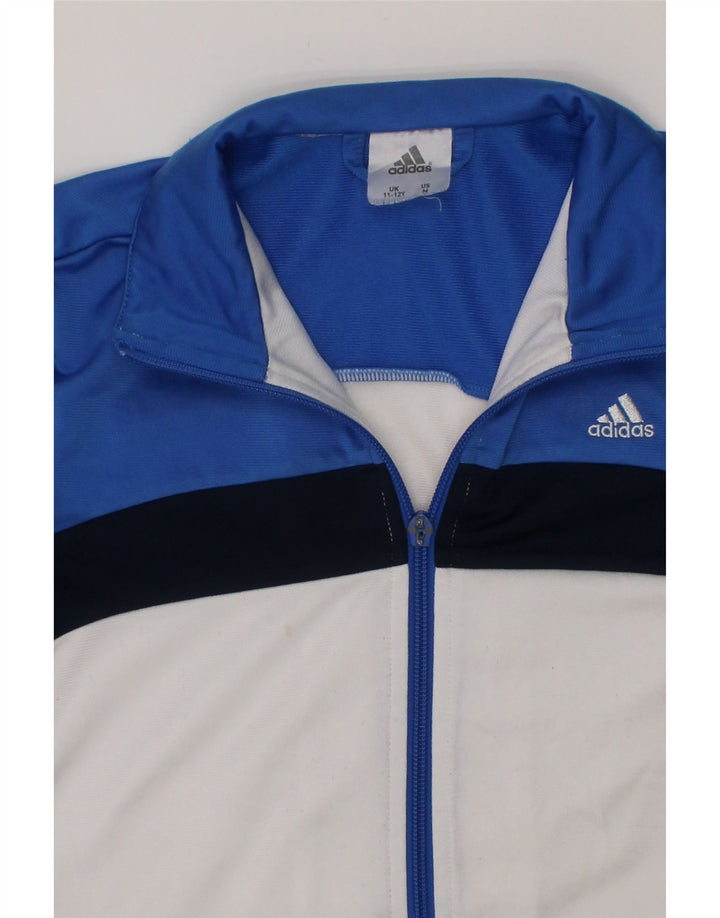 ADIDAS Boys Tracksuit Top Jacket 11-12 Years Blue Colourblock Vintage Adidas and Second-Hand Adidas from Messina Hembry 