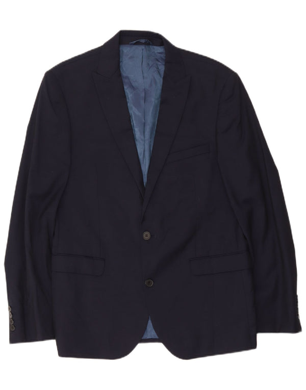 Dkny Herren 2-Knopf-Blazerjacke IT 52 XL Marineblaue Wolle