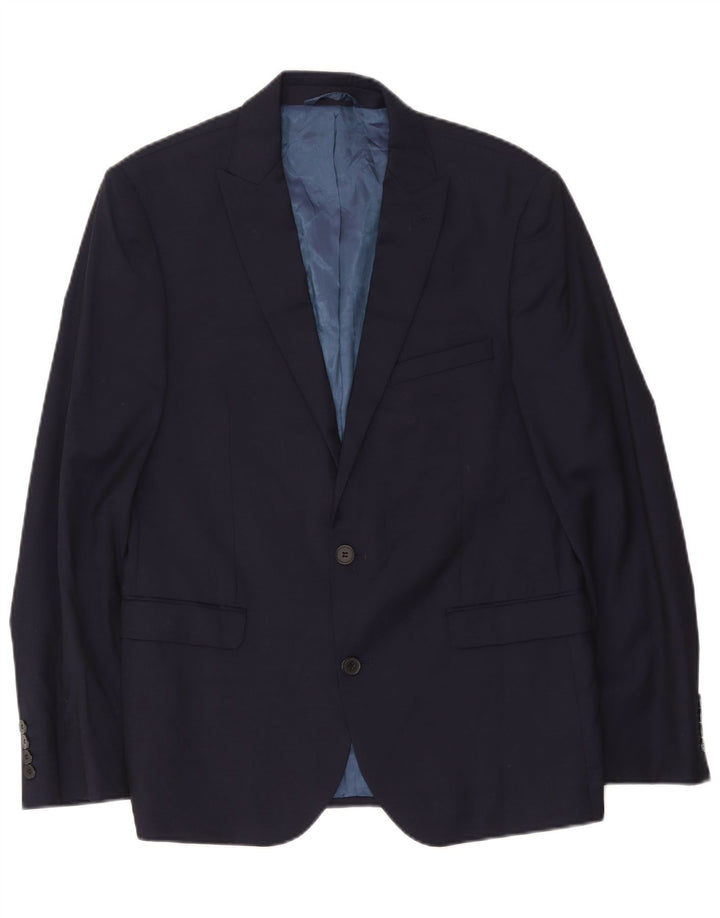 Dkny Herren 2-Knopf-Blazerjacke IT 52 XL Marineblaue Wolle