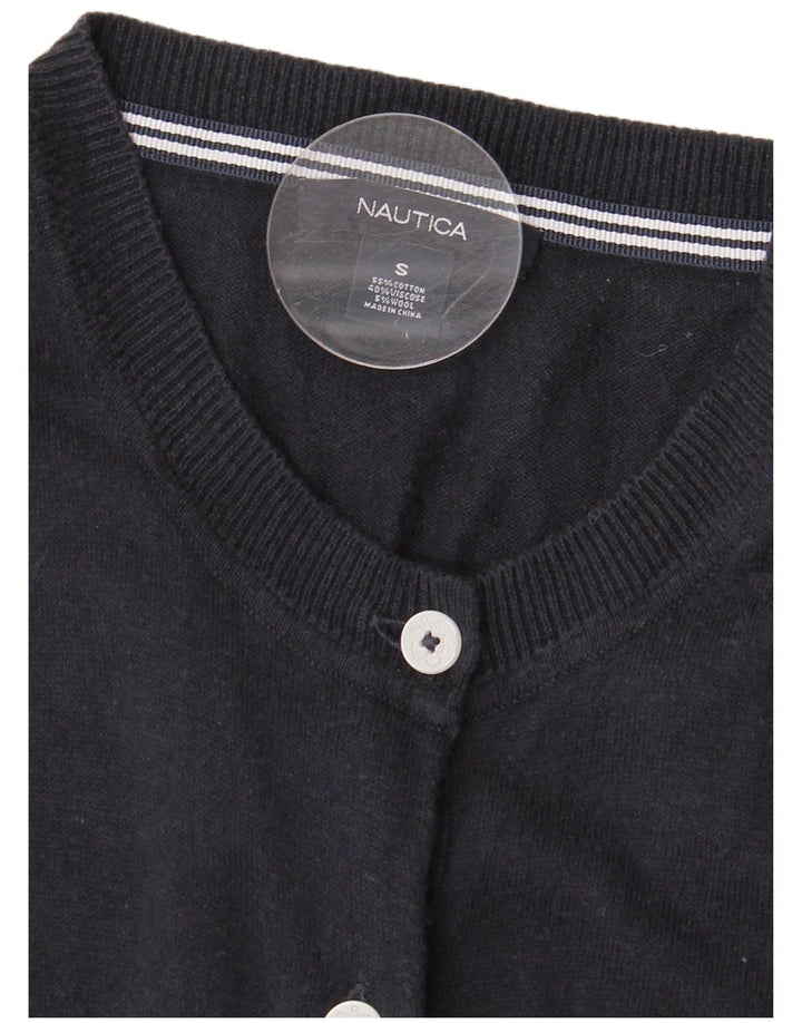 Nautica Damen-Cardigan-Pullover UK 10 Small Marineblaue Baumwolle