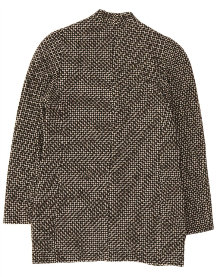 Vintage Damen 3-Knopf-Blazer-Jacke IT 42 Mittelschwarze Wolle