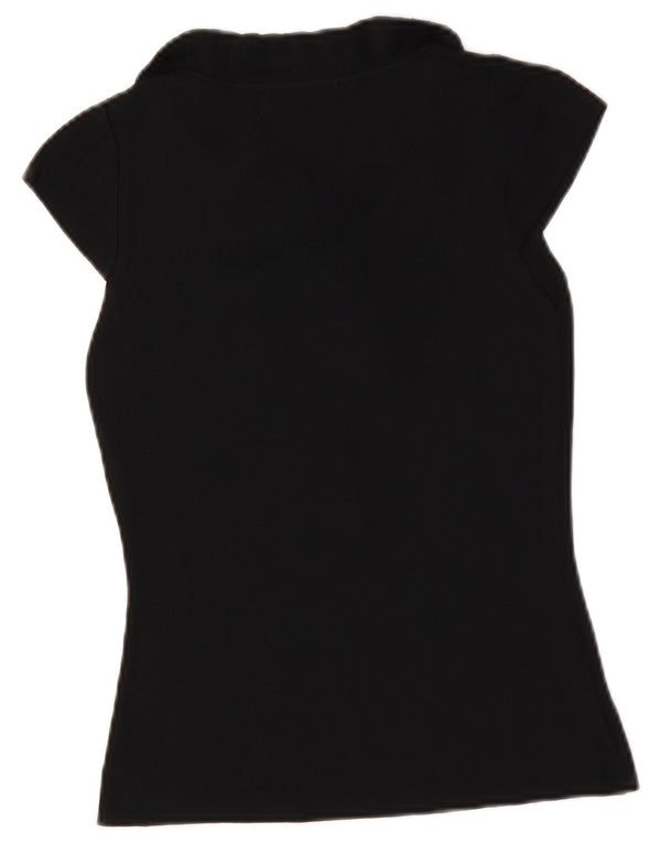 Von Dutch Womens Blouse Top UK 12 Medium Black Microfibers