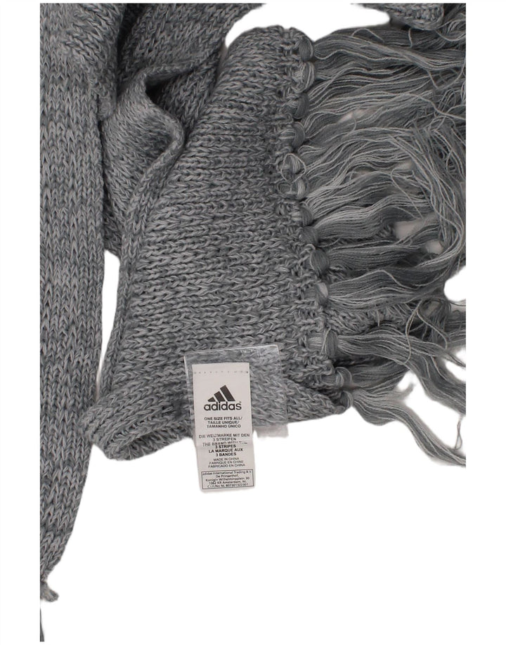 Adidas Damen-Strick-Rechteckschal, Einheitsgröße, graues Polyacryl