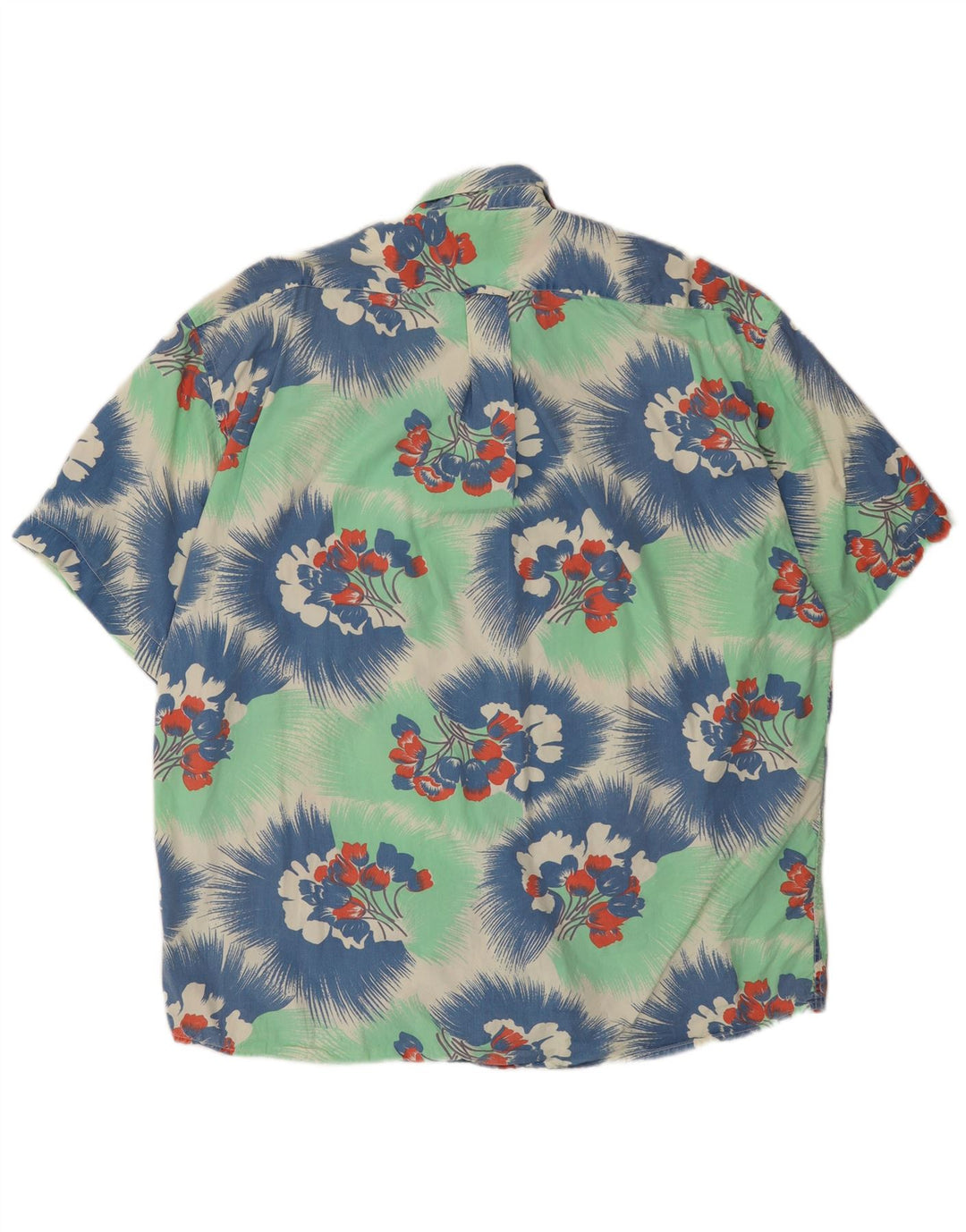 UNIFORM Herren-Kurzarmhemd XL aus Baumwolle mit grünem Blumenmuster