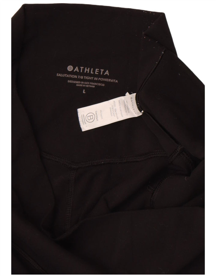 Athleta Damen Capri-Leggings UK 16 Large Schwarzes Nylon
