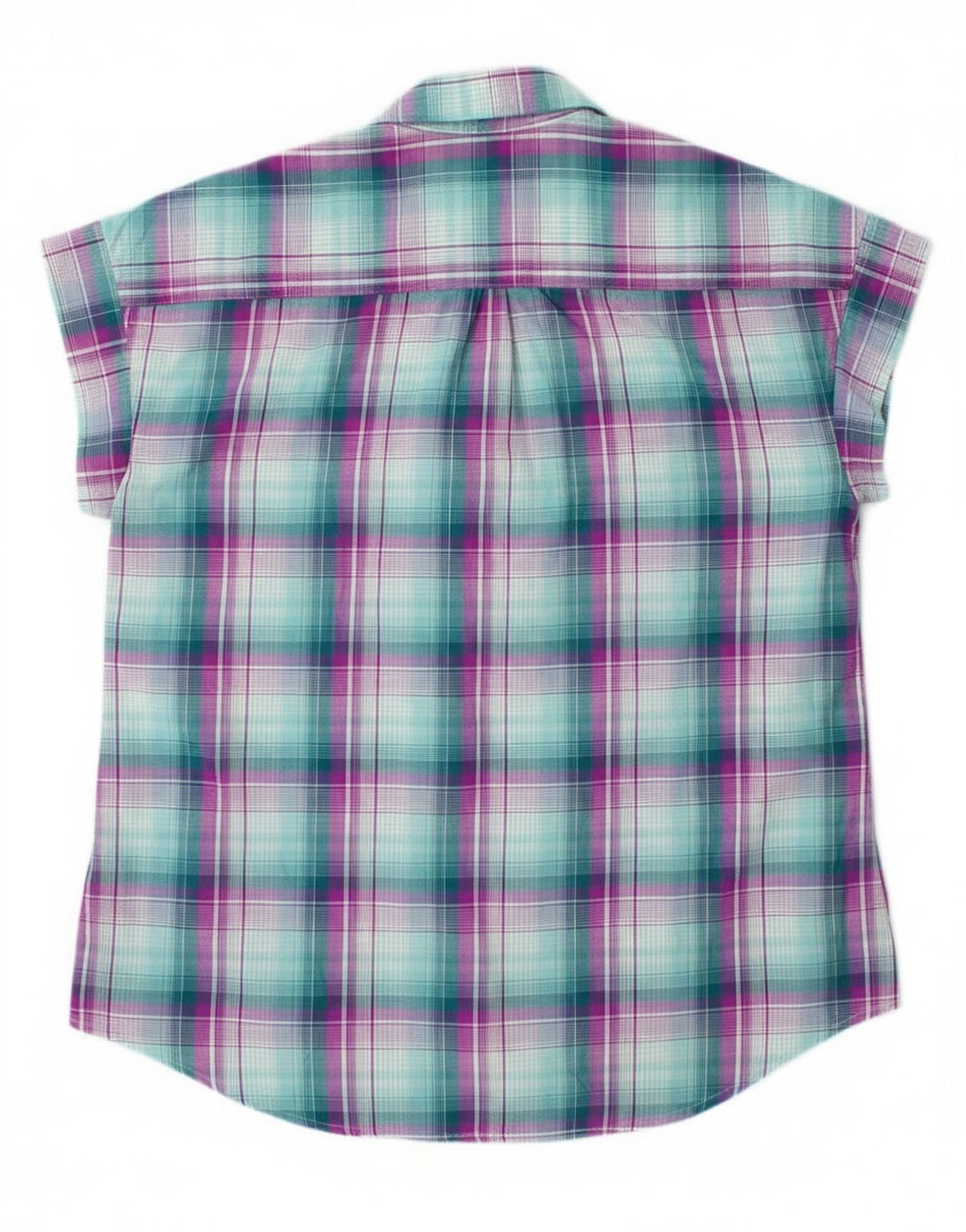 Lee Womens Riders Ärmelloses Hemd UK 14 Mittelgrün kariertes Polyester