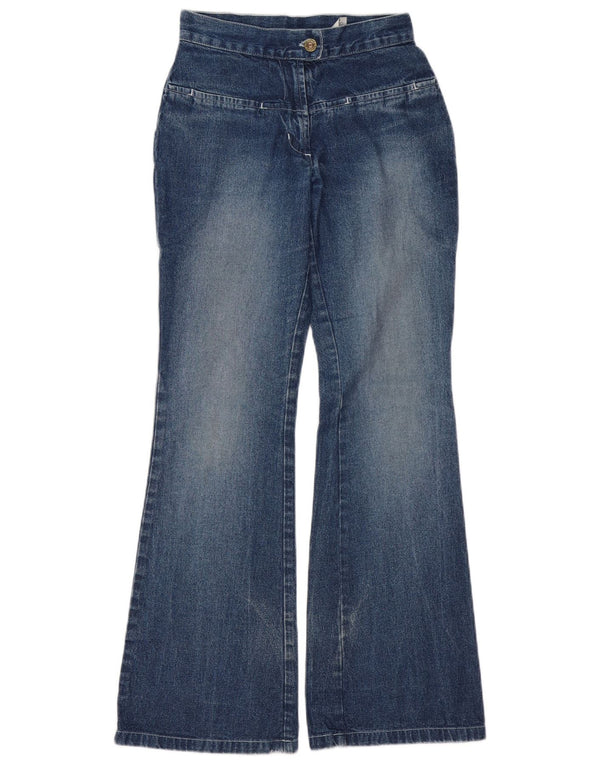 Vintage Damen Schlagjeans UK 8 Small W26 L31 Blaue Baumwolle