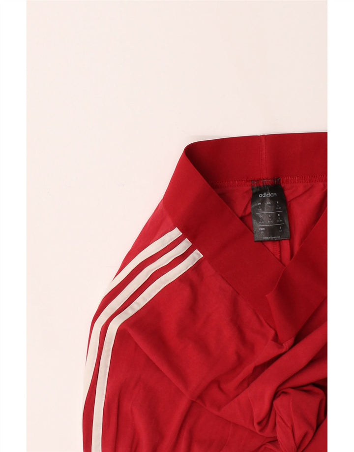 ADIDAS Womens Leggings UK 8/10 Small  Red Cotton Vintage Adidas and Second-Hand Adidas from Messina Hembry 