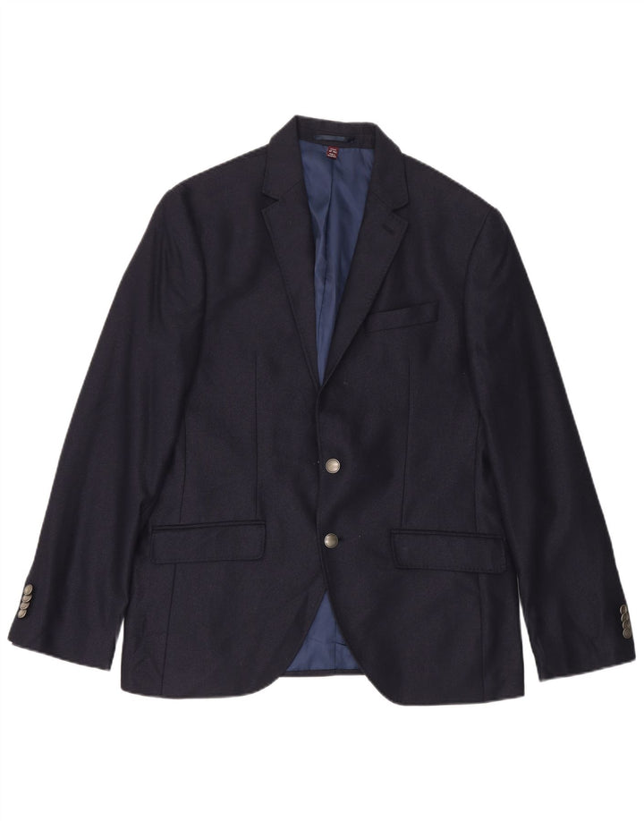 MARKS & SPENCER Herren-Blazer mit 2 Knöpfen, UK 40, mittelmarineblaue Wolle