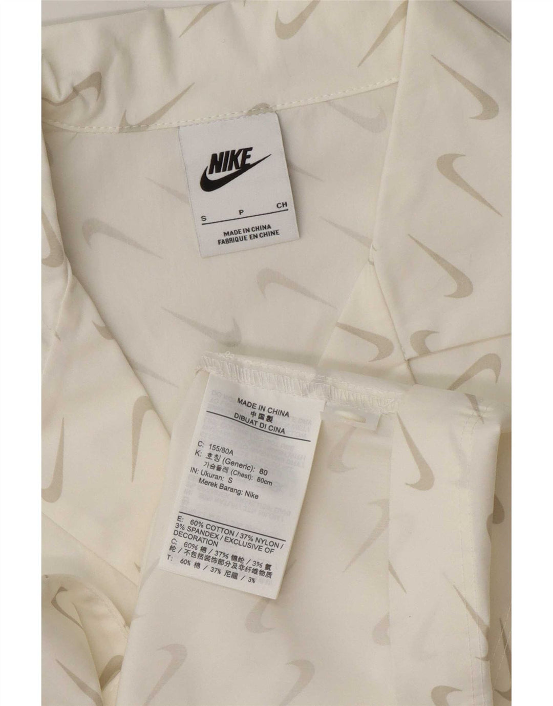 Nike Womens Graphic Short Sleeve Shirt UK 10 Small Weiße Baumwolle