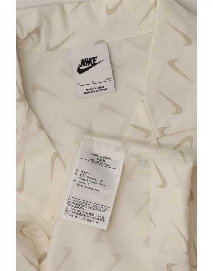 Nike Womens Graphic Short Sleeve Shirt UK 10 Small Weiße Baumwolle