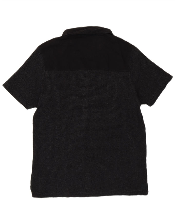 Dkny Herren-Poloshirt aus mittelschwarzer Nadelstreifen-Baumwolle