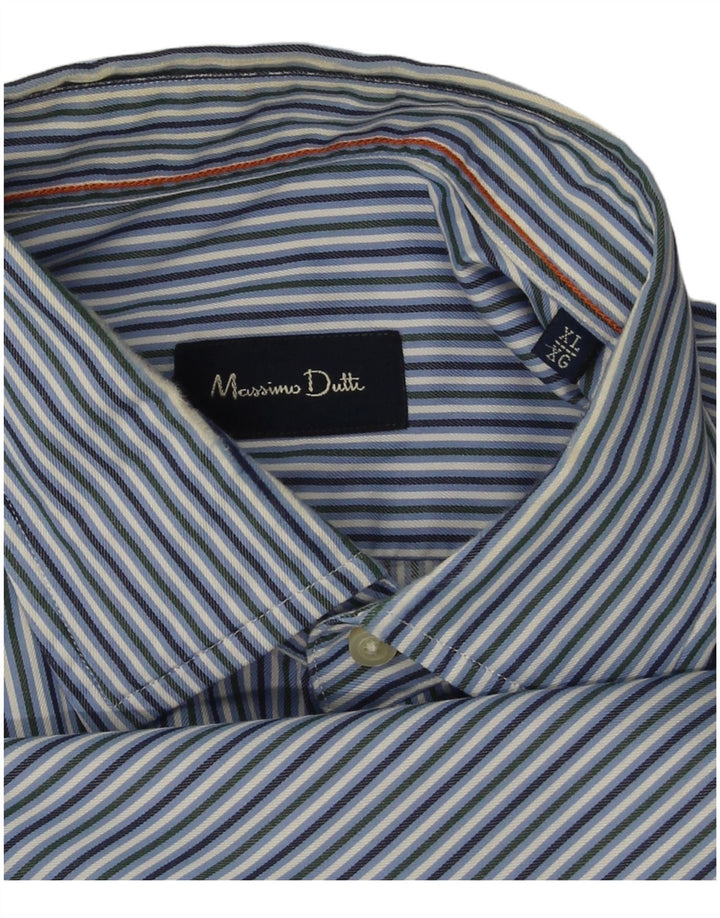 Massimo Dutti Herrenhemd XL Blauer Nadelstreifen
