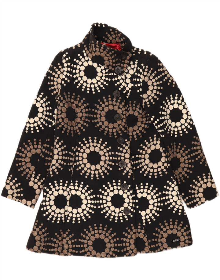 Desigual Damenmantel EU 44 XL Schwarzes geometrisches Polyester