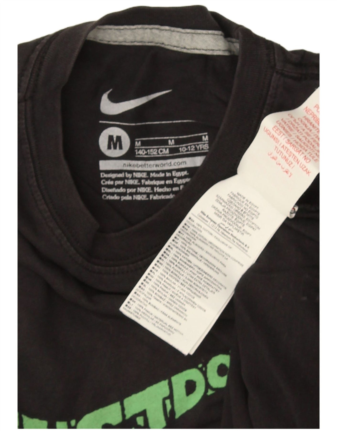Nik George Grafik-T-Shirt für Jungen, 10–11 Jahre, mittelgroß, schwarze Baumwolle