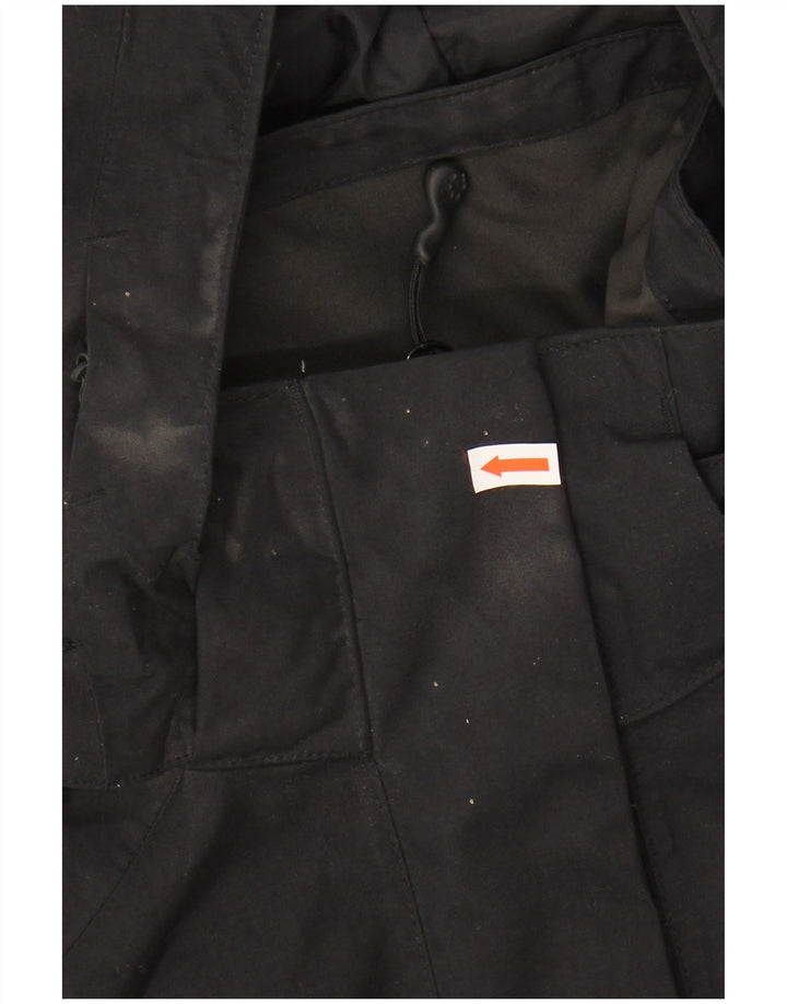 JACK WOLFSKIN Womens Hooded Rain Jacket UK 12 Medium Black Polyamide