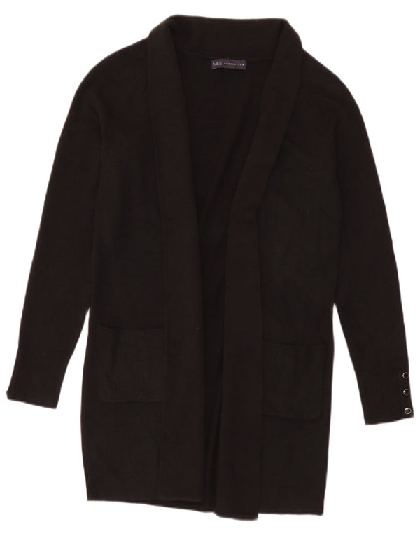 Marks & Spencer Damen Longline Open Cardigan Pullover UK 8 Small Schwarz