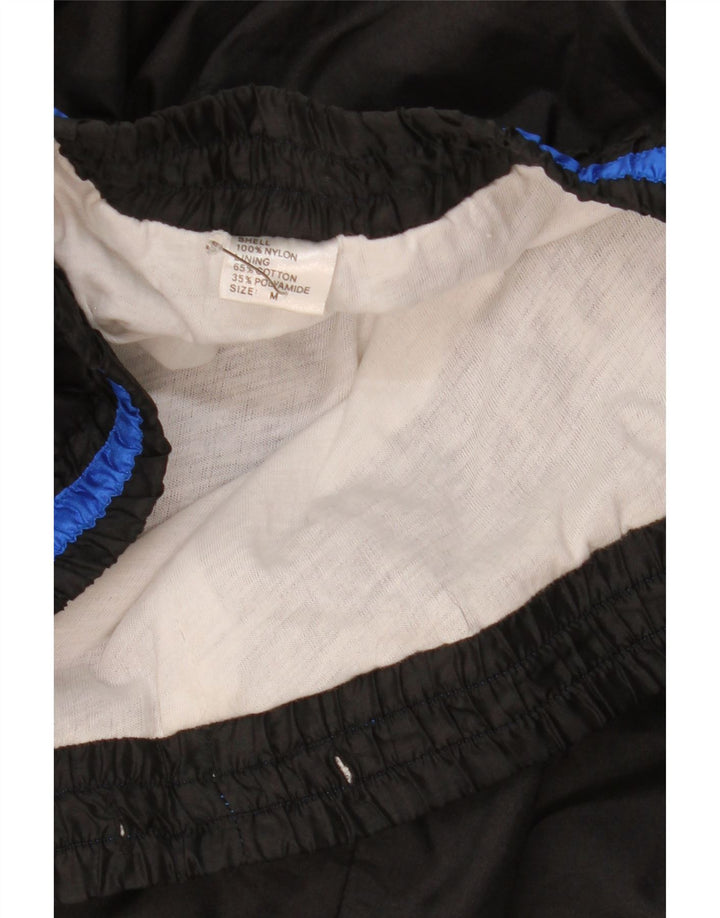 Vintage Herren-Trainingshose, Jogginghose, Mittelschwarz, Colourblock-Nylon