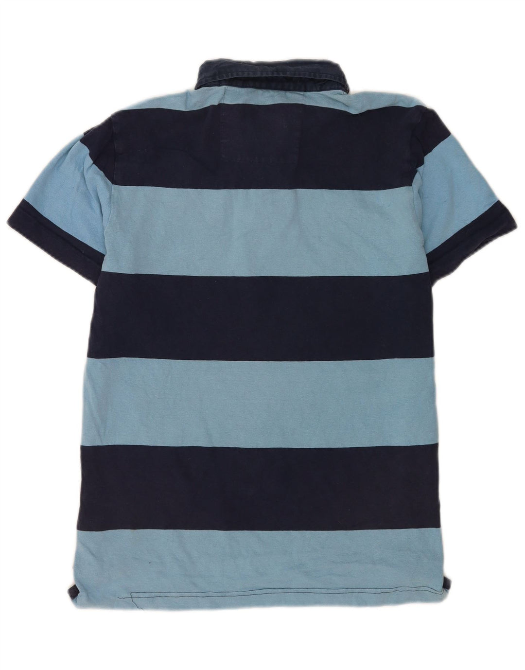 Crew Clothing Herren-Poloshirt mit Grafik, mittelblau, gestreift, Baumwolle