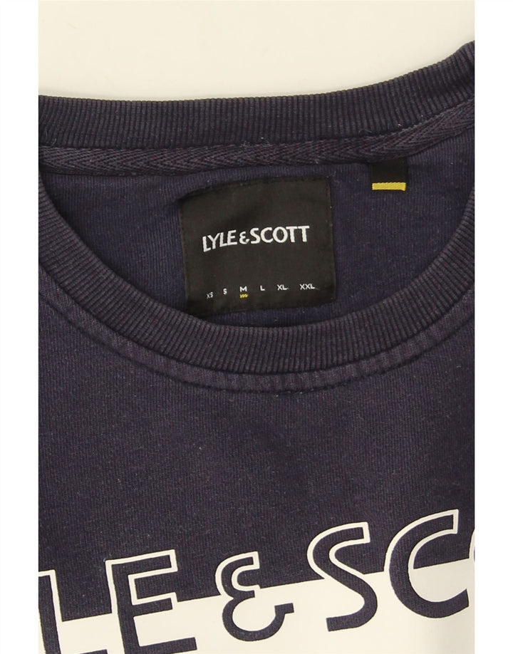 Lyle & Scott Grafischer Herren-Sweatshirt-Pullover, mittlerer Marineblau-Farbblock