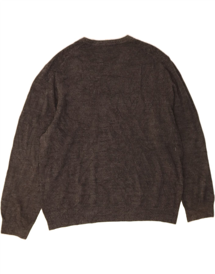 DOCKERS Mens V-Neck Jumper Sweater 2XL Grey Flecked Acrylic Vintage Dockers and Second-Hand Dockers from Messina Hembry 