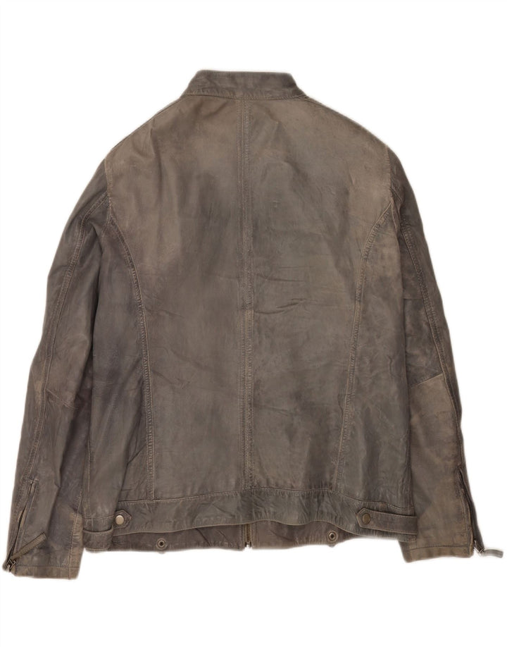 Vivien Caron Damen Lederjacke UK 20 2XL Graues Leder