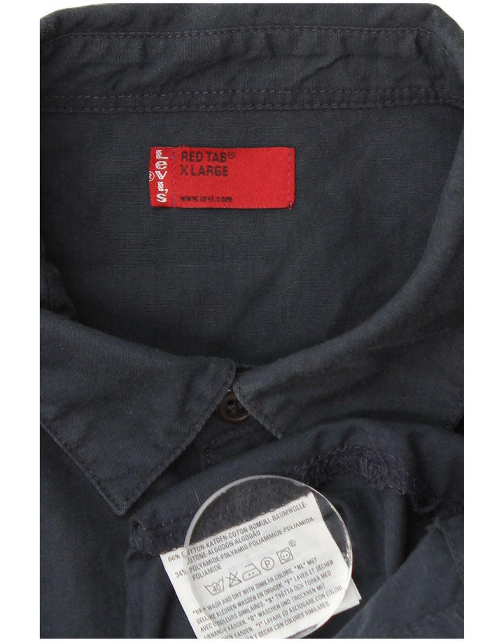 LEVI'S Herrenhemd XL Marineblau aus Baumwolle