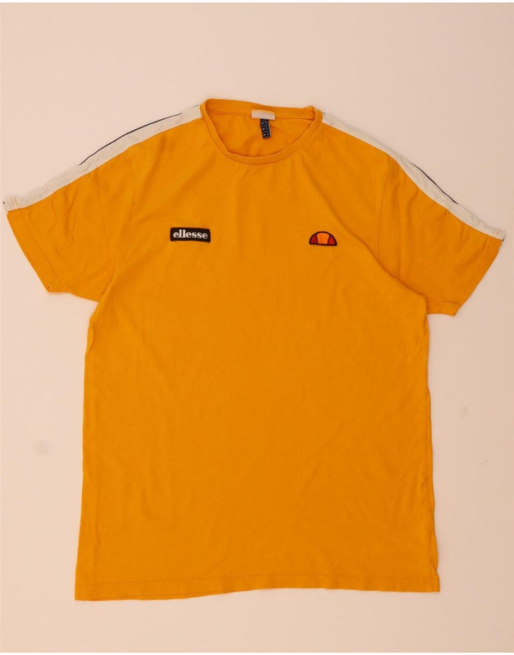 Ellesse Herren T-Shirt Top Large Gelb Colourblock