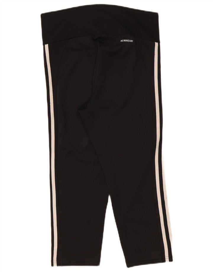 Adidas Damen Aeroready Capri Leggings UK 12/14 Medium Schwarz Polyester
