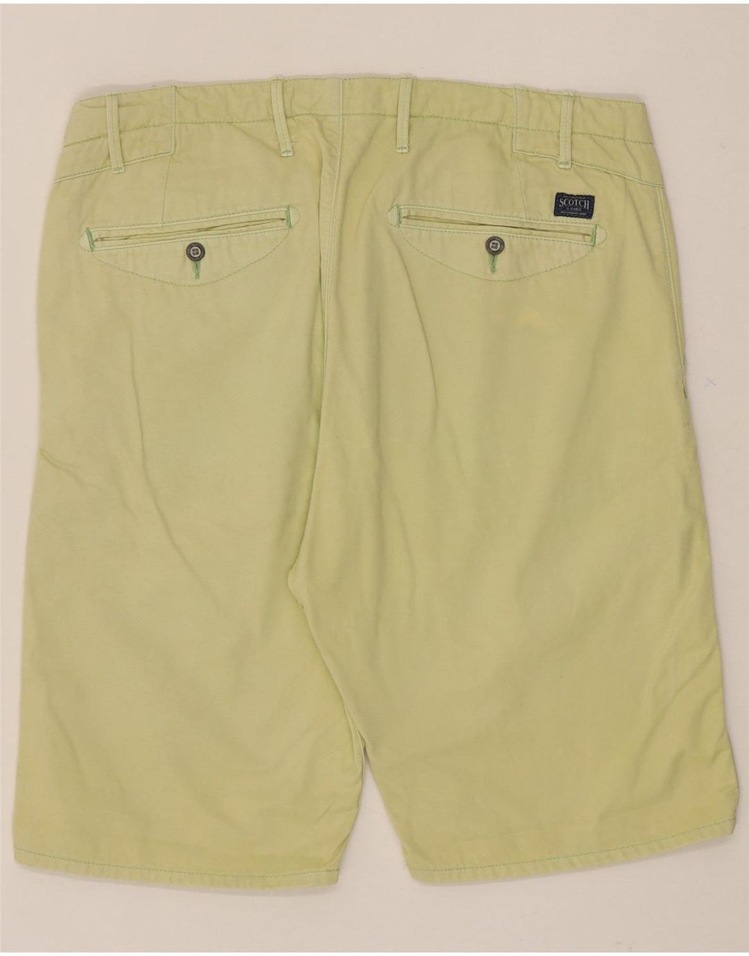 SCOTCH & SODA Mens Denim Shorts W33 Medium Green Cotton Vintage Scotch & Soda and Second-Hand Scotch & Soda from Messina Hembry 
