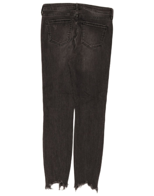 Zara Damen Distressed Skinny Jeans EU 40 Medium W30 L28 Schwarz