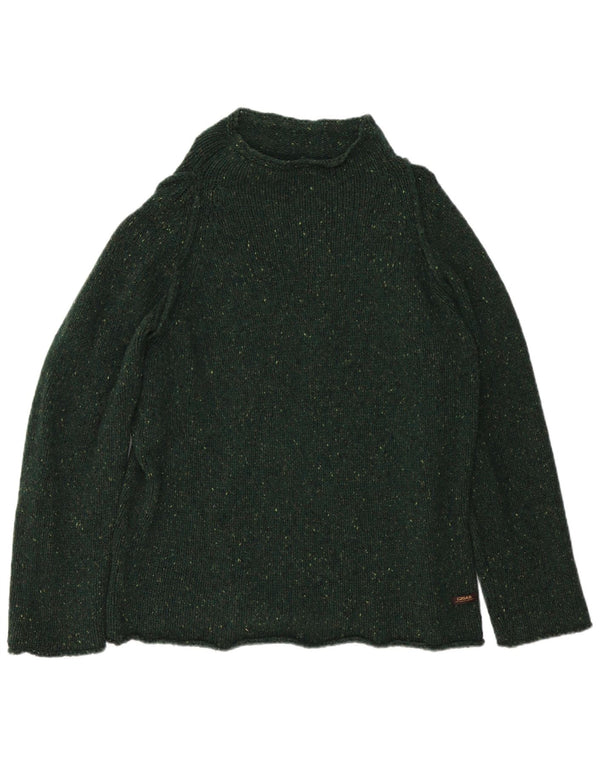 Gas Damen-Pullover mit Rollkragen, UK 20 2XL, grün gefleckte Wolle