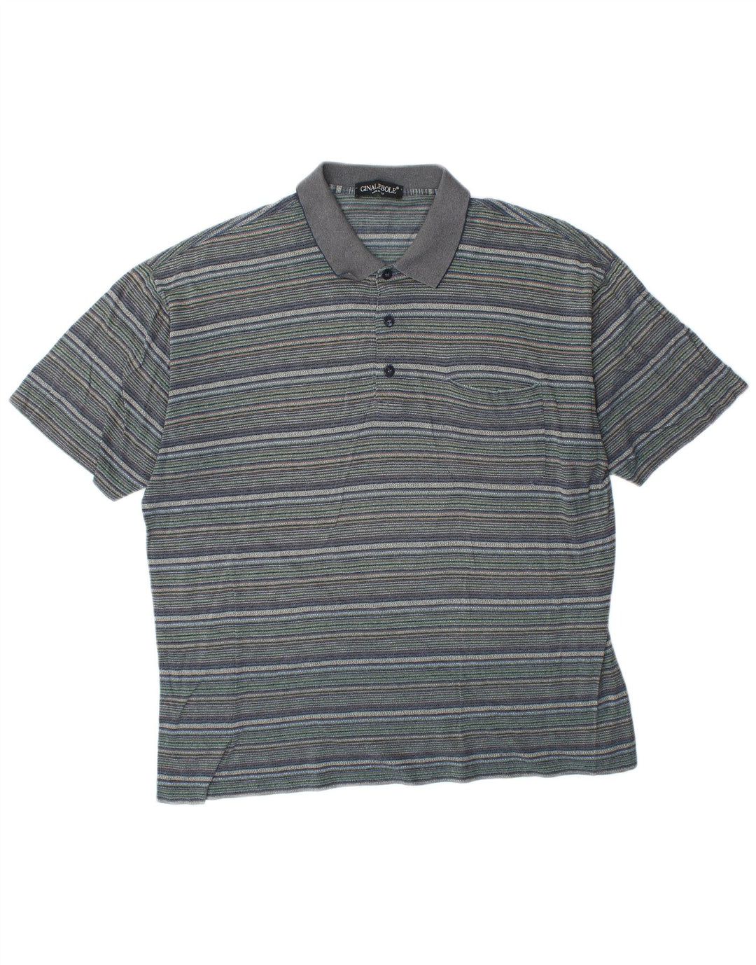 Ginalebole Herren Poloshirt XL Blau gestreift