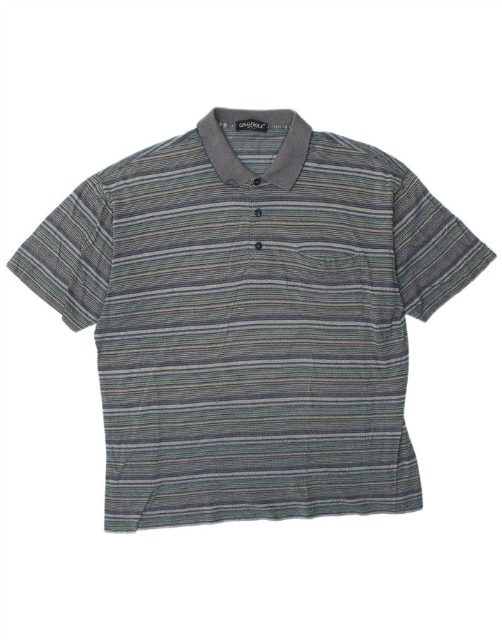 Ginalebole Herren Poloshirt XL Blau gestreift