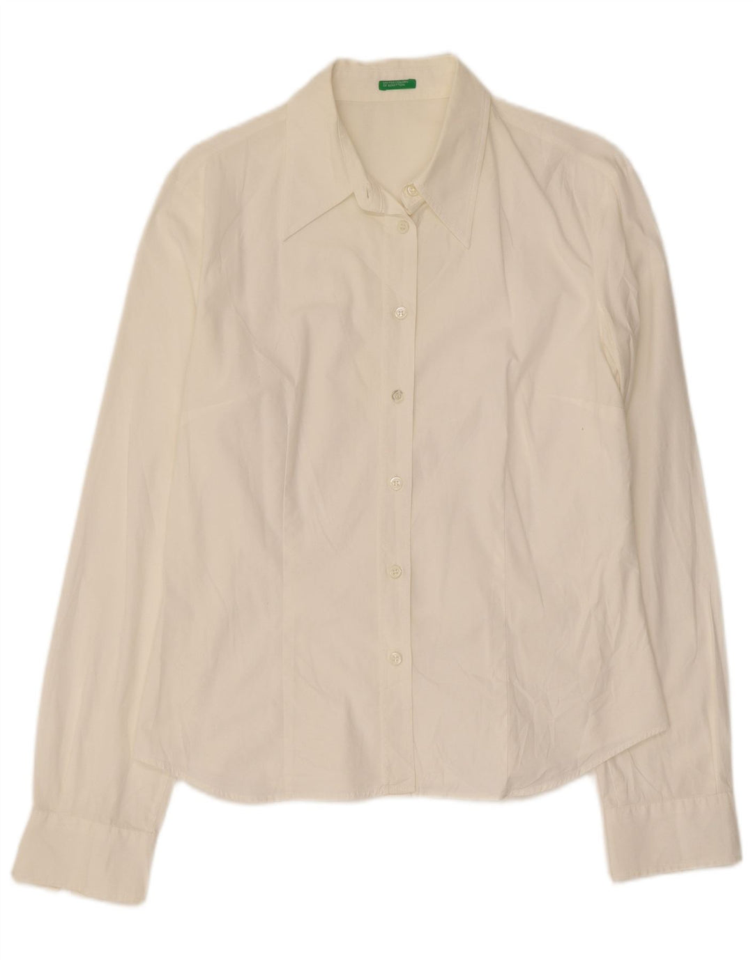 Benetton Damen-Hemd UK 12 Medium Weiß